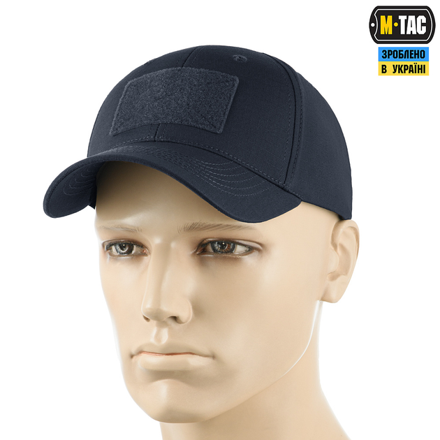 Тактическая рип-стоп бейсболка Navy M-Tac L/XL Flex Elite Dark Blue 2) (сорт - изображение 1