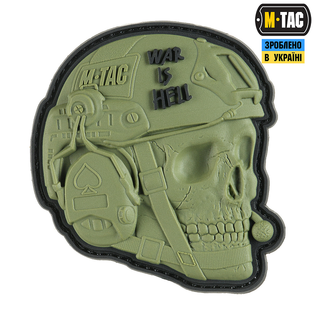 Нашивка War is Hell 3D PVC M-Tac Олива - зображення 1
