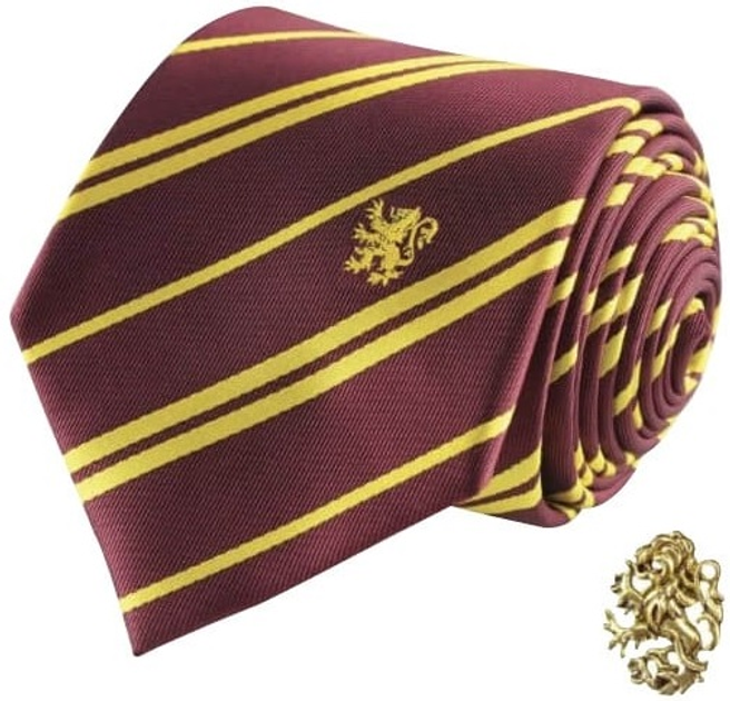 Krawat Harry Potter Deluxe Gryffindor z metalowym znaczkiem (4895205600638) - obraz 1