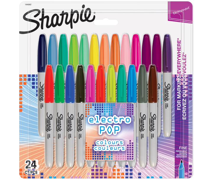 Zestaw markerów Sharpie Permanent Marker Fine Electro Pop 24 szt (3501179408620) - obraz 1