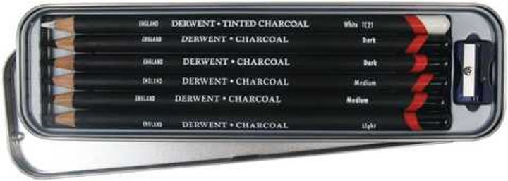 Набір олівців Derwent Charcoal вугільних 6 шт (5028252170307) - зображення 2