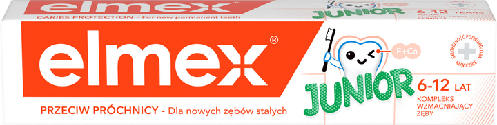 Зубная паста Elmex Junior Детская от 6 до 12 лет 75 мл (4007965560606 ...