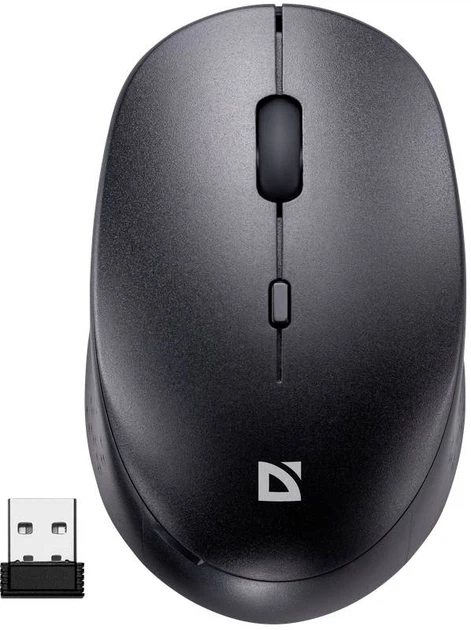 Беспроводная бесшумная мышка Defender Auris MB-027 USB 3 кН 1600 dpi Black (52027) - изображение 3