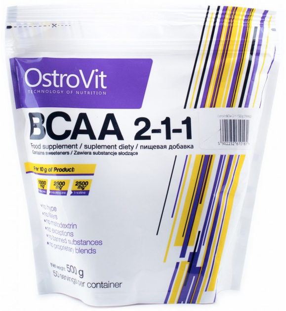 Амінокислота OstroVit Extra Pure BCAA 2-1-1 500 г Апельсин (5902232610161) - зображення 1