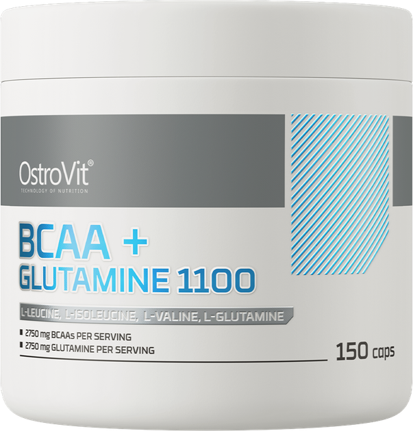 ВСАА OstroVit BCAA + Glutamine 1100 мг 150 капсул (5903246228410) - зображення 1