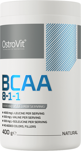 Амінокислота OstroVit BCAA 8-1-1 400 г Без смаку (5902232611359) - зображення 1