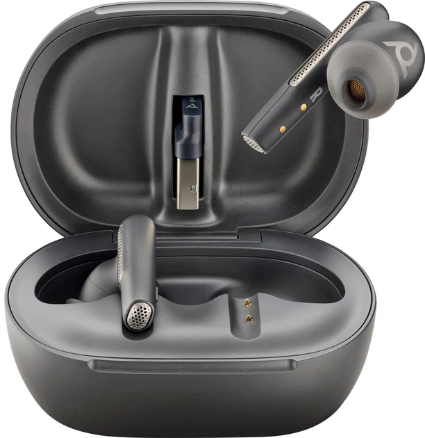 Беспроводные наушники с микрофоном Poly TWS Voyager Free 60+ Earbuds BT700A Bluetooth 5.3 TSCHC Black - изображение 2