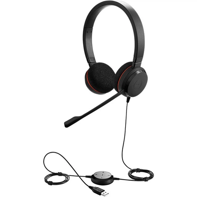 Проводная USB гарнитура наушники Jabra Evolve 20 MS Stereo Black - изображение 2