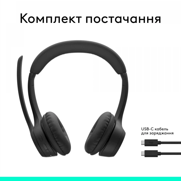 Bluetooth-гарнітура Logitech Zone 300 Wireless Black (981-001407) - зображення 10