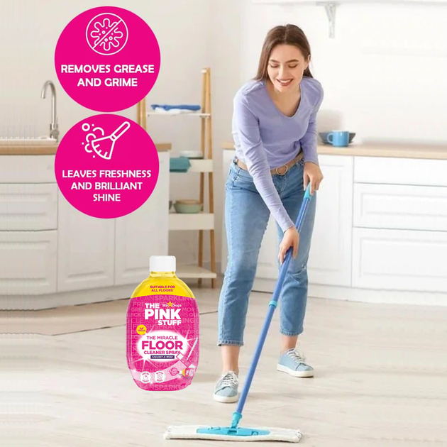 Универсальное суперконцентрированое средство для мытья полов The Pink Stuff Ultra Power Multi Surface Miracle Floor Cleaner Spray 750 ml - изображение 6