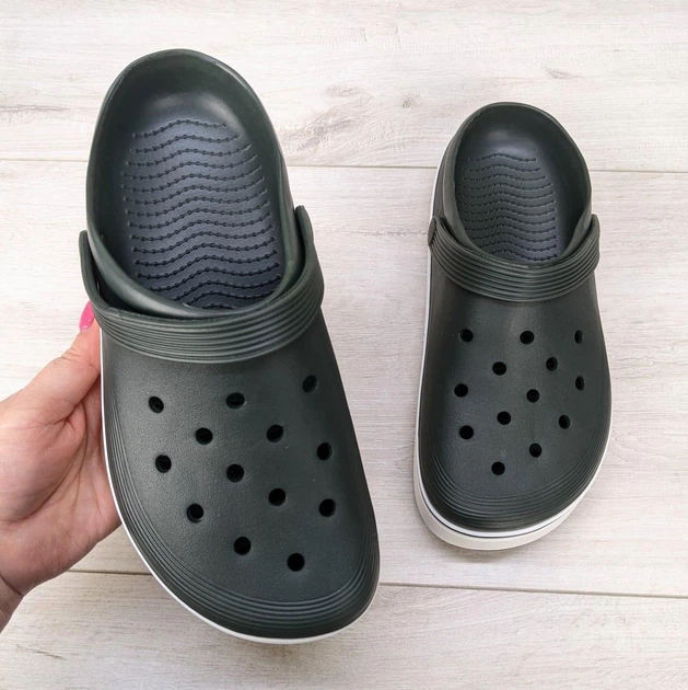 Сабо кроксы мужские пена Dago Style хаки 43 р (28 см) 3695 - изображение 5