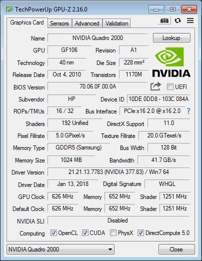 Відеокарта NVIDIA Quadro 2000 1 GB GDDR5 128bit DirectX_11 (DVI/DVI) Б/В - зображення 5