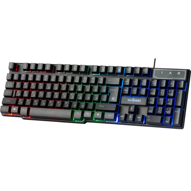 Проводная игровая клавиатура Defender Mayhem GK-360DL RGB 19 Anti-Ghost Black (45362) - изображение 3