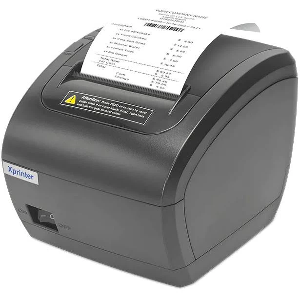 Термопринтер принтер чеков Xprinter XP-Q838L термопечать 230 мм/с лента 80 мм USB+Lan автообрезка Black - изображение 6