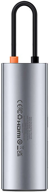 Хаб 7в1 Baseus Gleam HDMI 4K 60 Hz + 3 x USB 3.0 + 1x PD + SD/TF Gray (B00030708811-00) - зображення 3