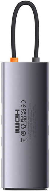 Hub USB-C 6w1 Baseus StarJoy Series HDMI + 3 x USB 3.0 + USB-C PD + RJ45 Dark Gray (WKWG080013) - obraz 3