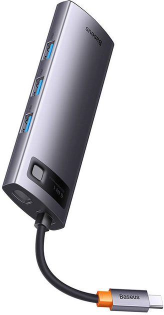 Hub USB-C 6w1 Baseus StarJoy Series HDMI + 3 x USB 3.0 + USB-C PD + RJ45 Dark Gray (WKWG080013) - obraz 4