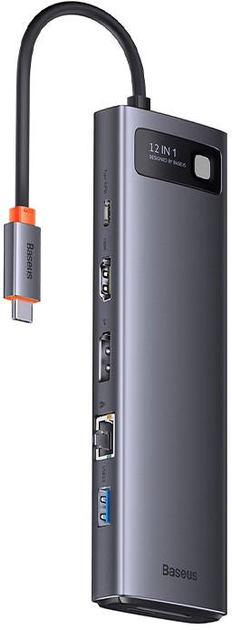 Hub USB-C 12w1 Baseus Metal Gleam Series Gray (WKWG020213) - obraz 2