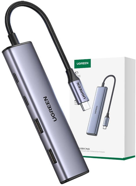 Адаптер Хаб USB-C Ugreen 2 x USB-A + 2x USB-C (6941876213955) - зображення 3