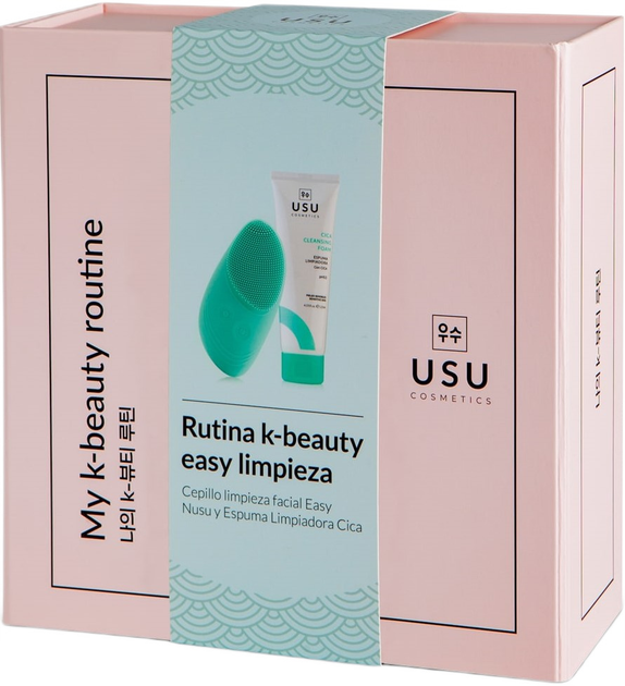 Набір для догляду за обличчям Usu Cosmetics My K-Beauty Easy Rutine Очищувальна пінка 120 мл + Щіточка для очищення обличчя (8435531100974) - зображення 1