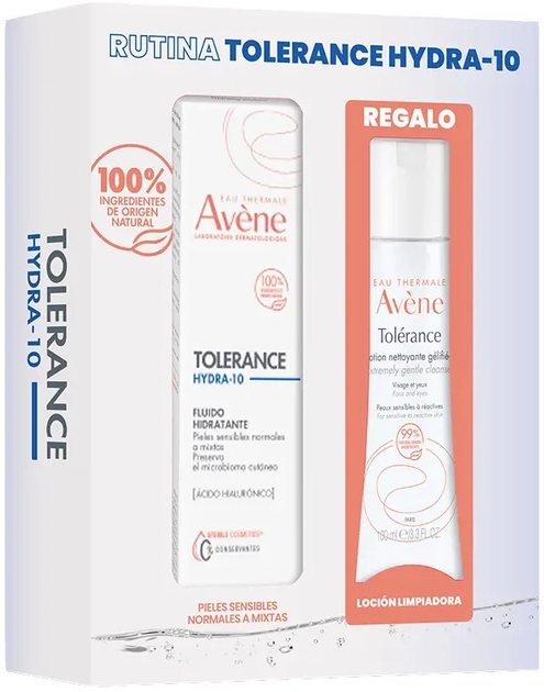 Zestaw do pielęgnacji twarzy Avene Tolerance Hydra-10 Fluid do twarzy 40 ml + Lotion oczyszczający 100 ml (3282779360449) - obraz 1