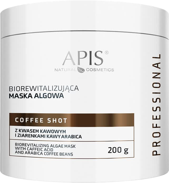 Maska do twarzy Apis Coffee Shot biorewitalizująca algowa 200 g (5901810008802) - obraz 1