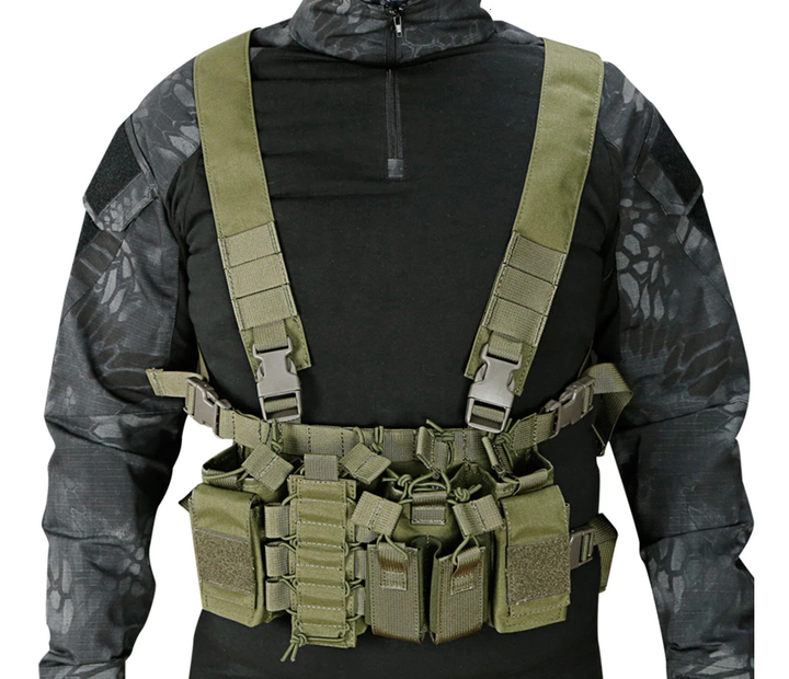 Нагрудник Модульный Разгрузка Тактический Жилет ClefersTac Chest Rig - Олива (5002225) - изображение 8