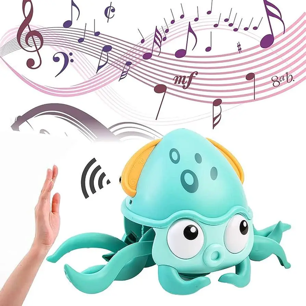 Іграшка восьминіг Octopus (тікаючий восьминіг) інтерактивний зі звуковими ефектами та датчиками перешкод Pink - изображение 4