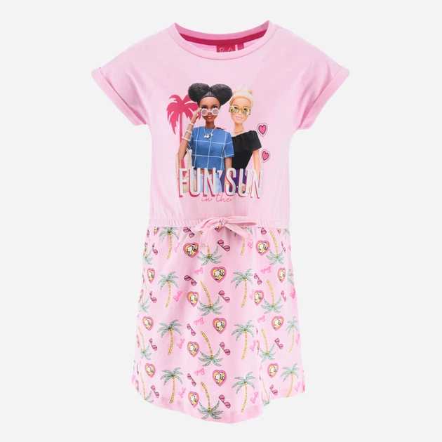 Подростковое летнее платье для девочки Disney Barbie EX1087 134-140 см Розовое (3609086877369) - Фото 5 Подростковое летнее платье для девочки Disney Barbie EX1087 134-140 см Розовое (3609086877369) - изображение 5