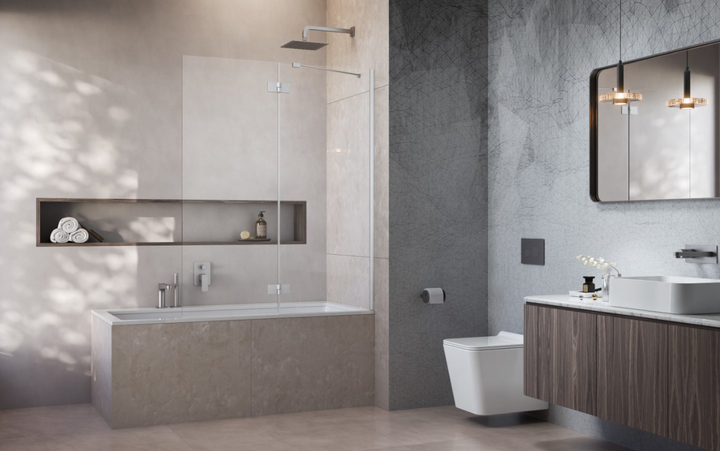 Стеклянная шторка для ванны RADAWAY Essenza Brushed Nickel PND II 130 правая 110002130-91-01R - изображение 4