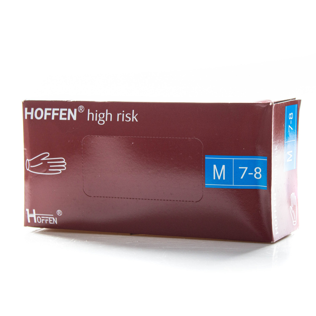 Рукавички High Risk Hoffen латексні підвищеної міцності M 50 шт (25 пар) - изображение 1