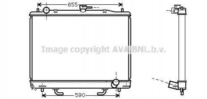 Радіатор охолодження двигуна AVA COOLING MT2163 Mitsubishi Pajero MR404690, MR968055, MR968129 - зображення 1