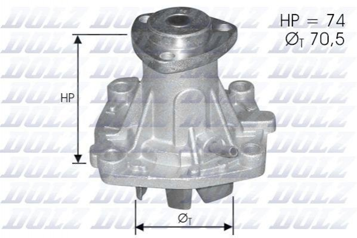 водяний насос DOLZ A330ST Opel Frontera; Chrysler Voyager 60562571, 60778982, 60778983 - зображення 1