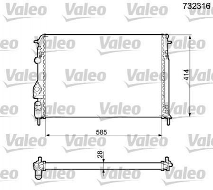 Радіатор охолодження двигуна Valeo 732316 Renault Megane, Scenic 7700425842 - зображення 1