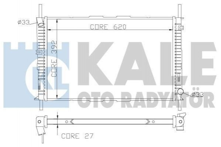 Радіатор охолодження двигуна KALE 368700 Ford Mondeo 1114764, 1115770, 1124902 - зображення 1