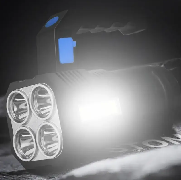 Светодиодный ручной переносной фонарь LF-S09 USB \ Ручной фонарь на аккумуляторе - изображение 3