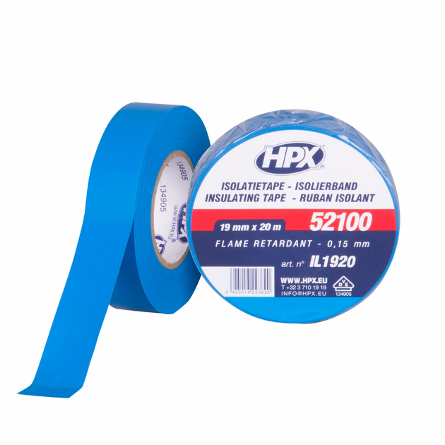 Лента ПВХ изоляционная HPX52100 19мм х 20м синяя (IL1920) – фото ...