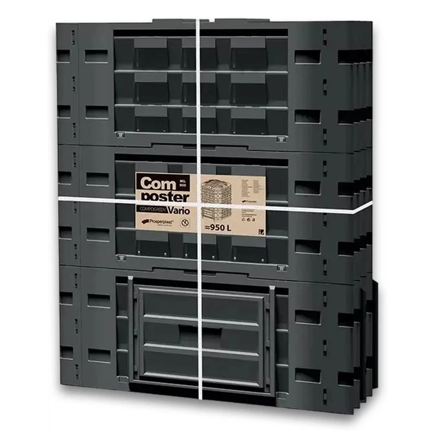 Компостер Prosperplast Compogreen Vario IKL950C-S411 садовий контейнер 950л 124х95х91.5 см Сірий - зображення 3