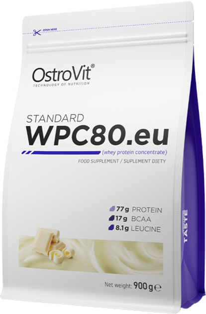 Протеїн OstroVit Standart WPC80.eu 900 г Білий шоколад (5902232612370) - зображення 1