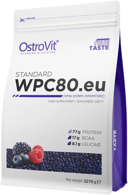 Протеїн OstroVit Standart WPC80.eu 2.27 кг Лісова ягода (5902232610765) - зображення 1