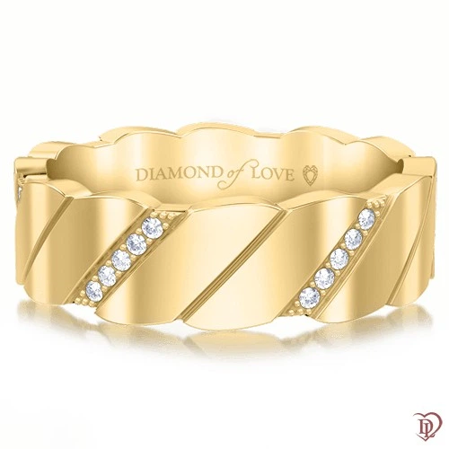 Обручальное кольцо DIAMOND of LOVE "Благословение небес: Лёд и пламя" в желтом золоте, 16,5р - Фото 1 Обручальное кольцо DIAMOND of LOVE "Благословение небес: Лёд и пламя" в желтом золоте, 16,5р - изображение 1