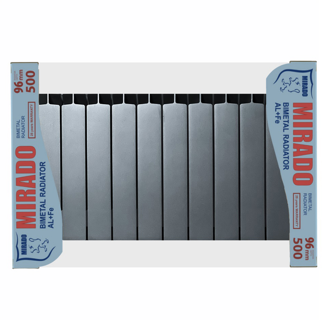 Радиатор биметаллический MIRADO 500х96 Silver 4 секции - изображение 2