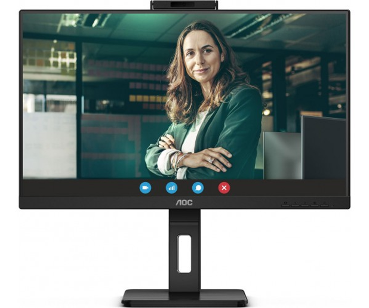 TFT 27" AOC Q27P3QW, QHD, IPS, 75Hz, 2xHDMI, DP, USB-hub, webcam, HAS, Pivot, колонки, чорний - изображение 1
