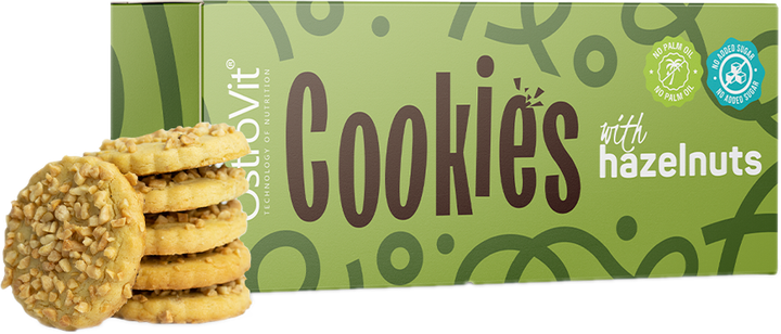 Печиво OstroVit Cookies with Hazelnuts 130 г (5903933906966) - зображення 1