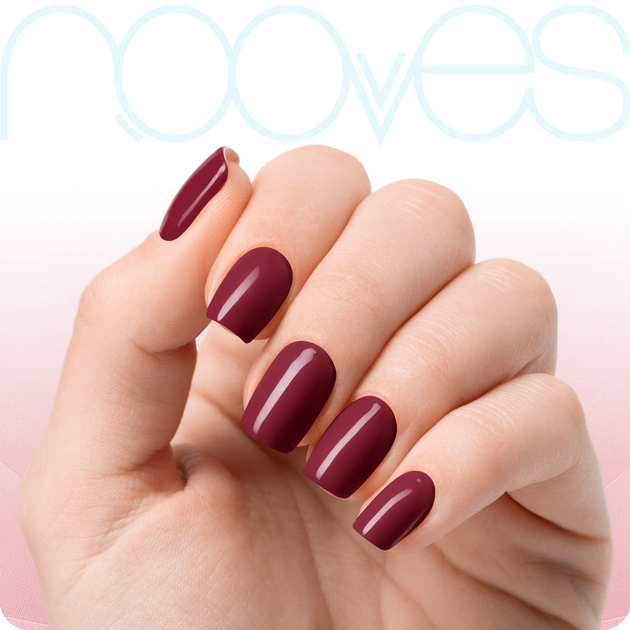 Sztuczne paznokcie Nooves Laminas Midnight Rain Premium Luxe Solid Czerwony 20 szt (8436613950043) - obraz 3