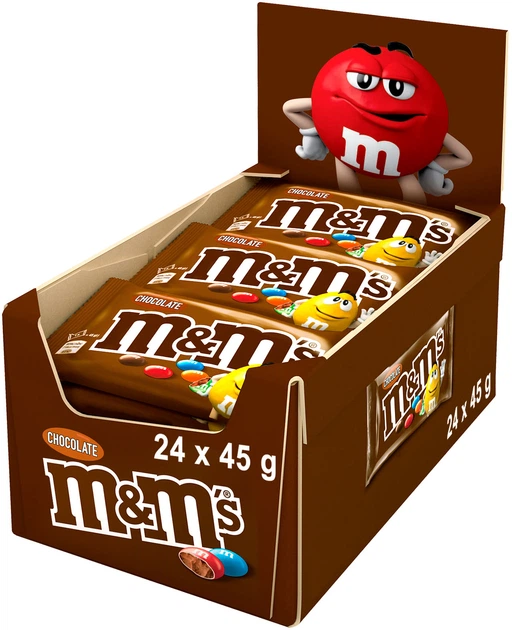 Упаковка драже M&M's шоколад 24 шт x 45 г (5900951297229) - Фото 2 Упаковка драже M&M's шоколад 24 шт x 45 г (5900951297229) - изображение 2