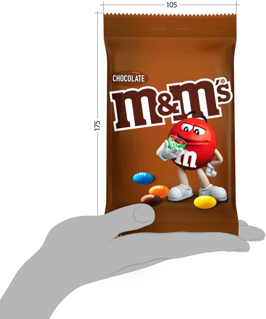 Упаковка драже M&M's с шоколадом 90 г х 20 шт (5900951319723