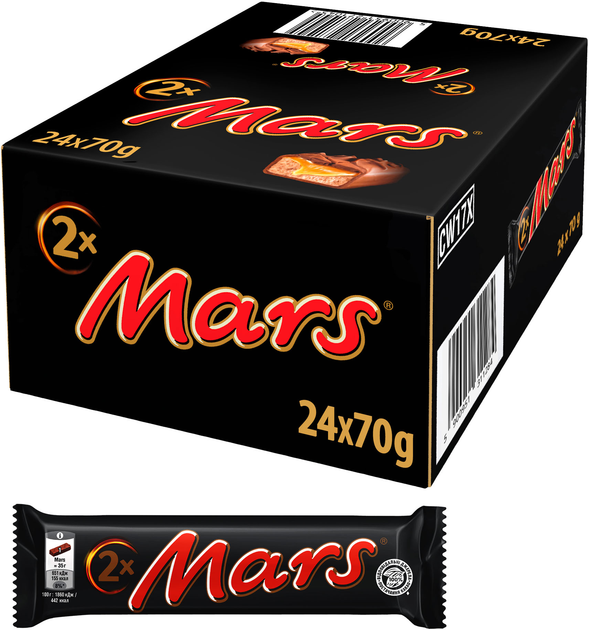 Упаковка батончиків MARS х 2 з нугою та карамеллю 24 шт. х 70 г від Rozetka на платформі USKIDKA Акція на Упаковка батончиків MARS х 2 з нугою та карамеллю 24 шт. х 70 г від Rozetka