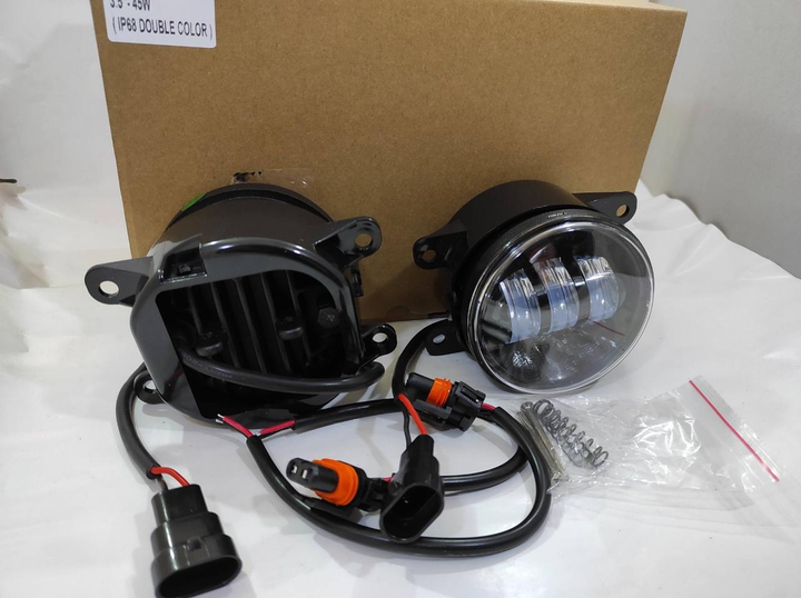 Дополнительные противотуманные LED фары ПТФ на Daewoo NEXIA 3,5" 45+45W біл/жовт 06- комплект Дэу Нексия M2065055 - изображение 3
