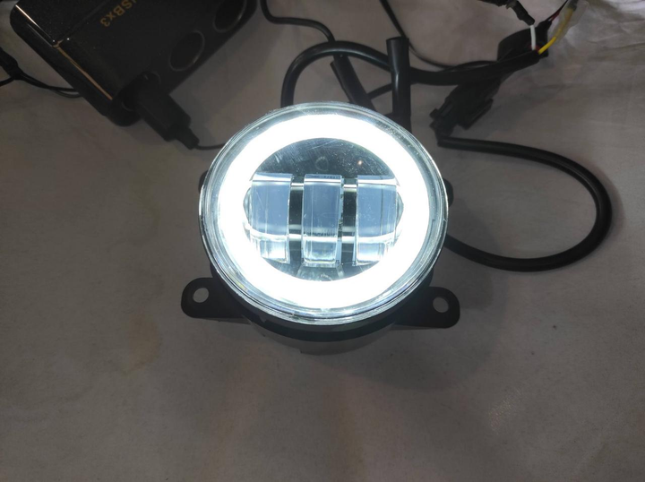Дополнительные противотуманные LED фары ПТФ на Daewoo NEXIA 3,5" 45+45W W/Y обід/повор 06- комплект Дэу Нексия M2065155 - изображение 5
